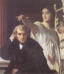 Jean Auguste Dominique Ingres The Composer Cherubini with the Muse of Lyric Poetry (mk05) France oil painting art